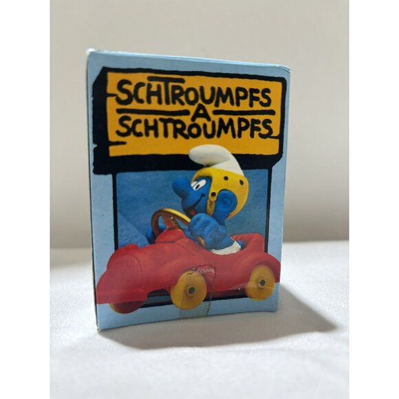 1980s Super Smurf Car w/ Box - COMPLETE Schleich Miniature. Sealed! RARE - Picture 3 of 5